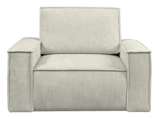 Beige Fauteuil Van Ribfluweel Amelia