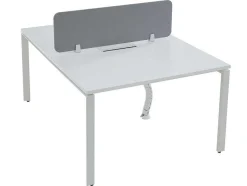 Benchbureau Voor 2 Personen - Wit - L120 Cm - Met Afscheiding - Downtown