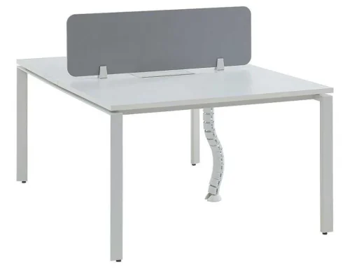 Benchbureau Voor 2 Personen - Wit - L120 Cm - Met Afscheiding - Downtown