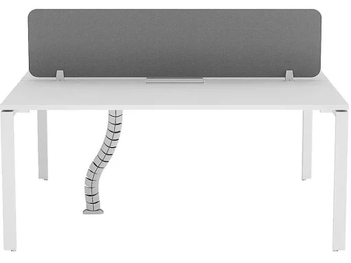 Benchbureau Voor 2 Personen - Wit - L160 Cm - Met Afscheiding - Downtown
