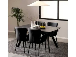 Berry Eetkamertafel 97X160/240Cm Met Extra Plaat Zwart.