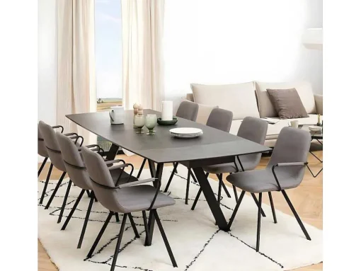 Berry Eetkamertafel 97X160/240Cm Met Extra Plaat Zwart.