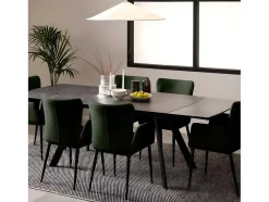 Berry Eetkamertafel 97X160/240Cm Met Extra Plaat Zwart.