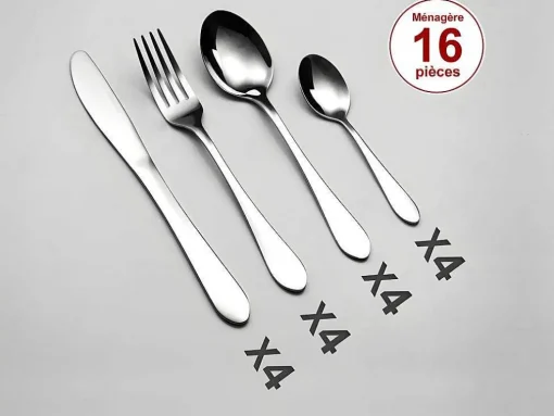 Bestekset 16 Stuks Van Inox Tradi - Spiegelende Afwerking - Zilverkleurig