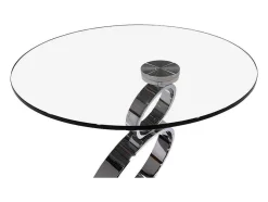 Bijzettafel Joline - Transparant Gehard Glas En Stalen Voet