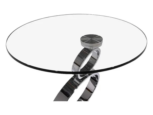 Bijzettafel Joline - Transparant Gehard Glas En Stalen Voet