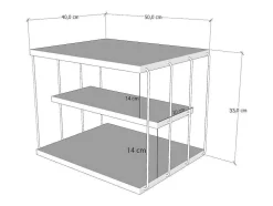 Bijzettafel Met 1 Plank - Licht Naturel En Zwart - Brilena