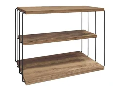 Bijzettafel Met 1 Plank - Licht Naturel En Zwart - Brilena