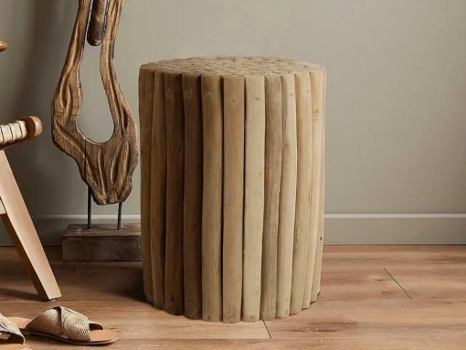 Bijzettafel Van Teakhout - Kleur: Naturel - Lutiana