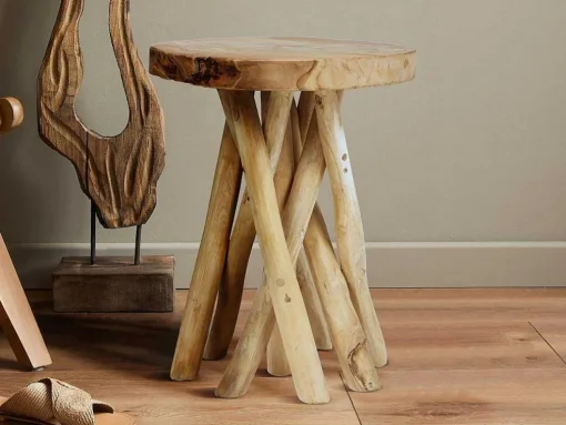 Bijzettafel Van Teakhout - Kleur: Naturel - Gayana