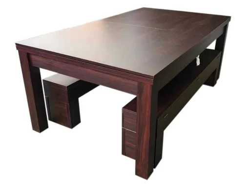 Biljarttafel 7 Voet Blauw Converteerbaar Met Banken Theti