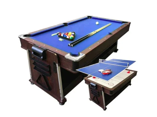 Biljarttafel 7 Voet Multi-Game Blauw Air Hockey + Tennistafel Stark