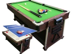 Biljarttafel 7 Voet Multi-Game Groen Air Hockey + Tennistafel Stark