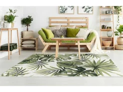 Binnen- Of Buitentapijt Etnische Stijl Bloemenmotief Palmo - 150 X 200 Cm - Groen