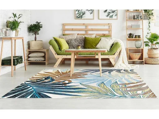 Binnen- Of Buitentapijt Etnische Stijl En Bloemenmotief Vegeto - 150 X 200 Cm - Groen