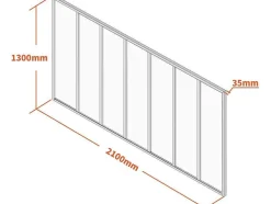 Binnenraam Van Aluminium Met Poedercoating - 210X130 Cm - Wit - Bayview