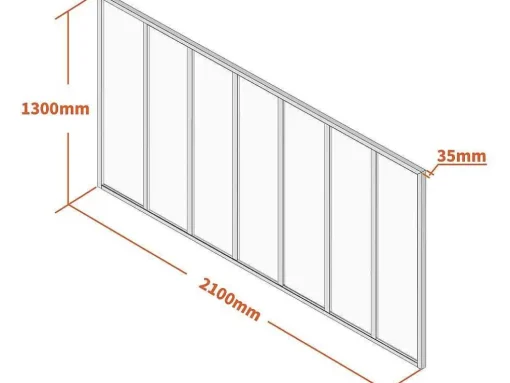 Binnenraam Van Aluminium Met Poedercoating - 210X130 Cm - Wit - Bayview