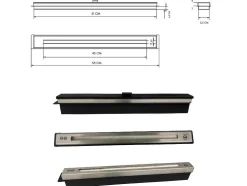 Bio-Ethanol Haard, 50 Cm, Bio-Ethanol Brander, Roestvrij Staal, Kratki Model
