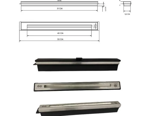 Bio-Ethanol Haard, 50 Cm, Bio-Ethanol Brander, Roestvrij Staal, Kratki Model