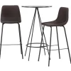 Bistro Barmeubelset Bartafel Zwart En 2 Alexi Barstoelen Bruin.