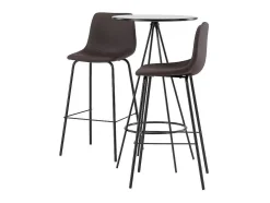 Bistro Barmeubelset Bartafel Zwart En 2 Alexi Barstoelen Bruin.