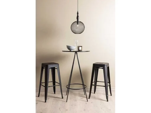 Bistro Barmeubelset Bartafel Zwart En 2 Tempe Barstoelen Zwart.