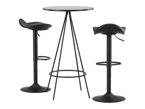 Bistro Barmeubelset Bartafel Zwart En 2 Adesto Barstoelen Zwart.