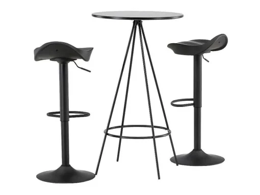 Bistro Barmeubelset Bartafel Zwart En 2 Adesto Barstoelen Zwart.