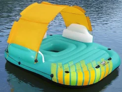 Blauw En Geel Opblaaseiland Met Afneembaar Zonnescherm - 291 X 265 Cm - Sunari Van Bestway