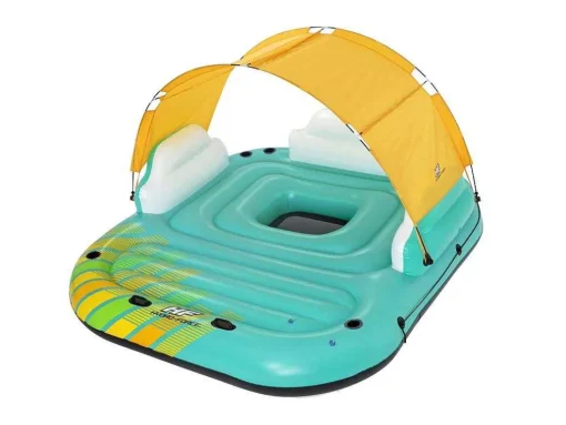 Blauw En Geel Opblaaseiland Met Afneembaar Zonnescherm - 291 X 265 Cm - Sunari Van Bestway