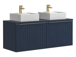 Blauw Hangend Badkamermeubel Met Dubbele Wastafel - 120 Cm - Josepha