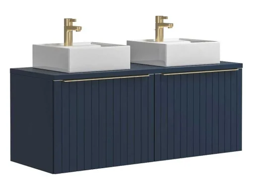 Blauw Hangend Badkamermeubel Met Dubbele Wastafel - 120 Cm - Josepha
