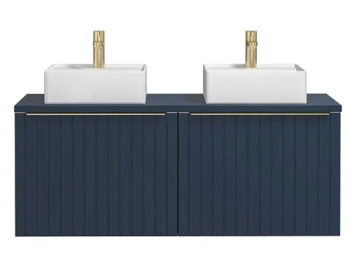 Blauw Hangend Badkamermeubel Met Dubbele Wastafel - 120 Cm - Josepha