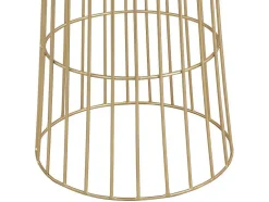 Bloembak Met Draadstructuur Van Metaal - D30 X H71 Cm - Goudkleurig - Cemoro