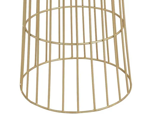 Bloembak Met Draadstructuur Van Metaal - D30 X H71 Cm - Goudkleurig - Cemoro