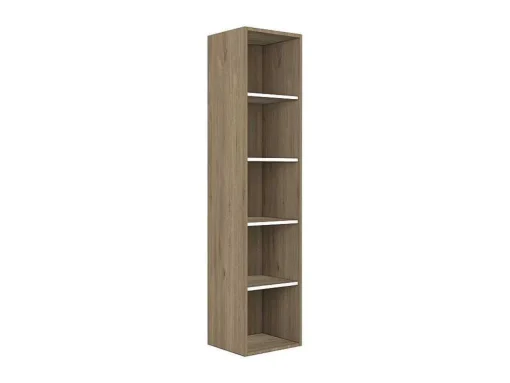Boekenkast Met 5 Nissen - Licht Naturel En Wit - Najeli
