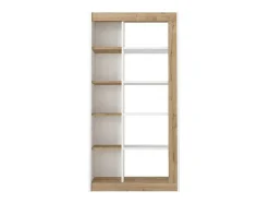 Boekenkast Met 10 Nissen - Licht Naturel En Wit - Silomai