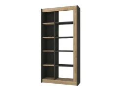 Boekenkast Met 10 Nissen - Naturel En Antraciet - Silomai