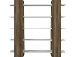 Boekenkast Met 5 Planken - Naturel En Wit - Zoryn