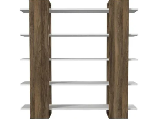 Boekenkast Met 5 Planken - Naturel En Wit - Zoryn