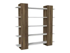 Boekenkast Met 5 Planken - Naturel En Wit - Zoryn