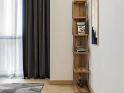 Boekenkast Met 5 Planken - Naturel En Zwart - Delory