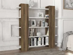 Boekenkast Met 5 Planken - Naturel En Wit - Zoryn