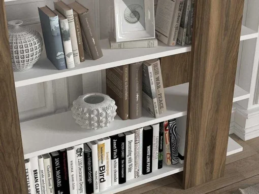Boekenkast Met 5 Planken - Naturel En Wit - Zoryn