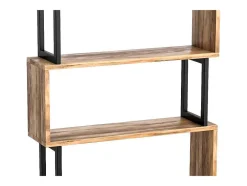 Boekenkast Met 3 Planken Van Metaal - Licht Naturel En Zwart - Roveni