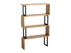 Boekenkast Met 3 Planken Van Metaal - Licht Naturel En Zwart - Roveni
