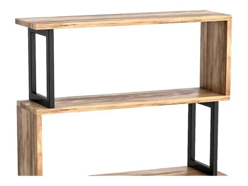 Boekenkast Met 3 Planken Van Metaal - Licht Naturel En Zwart - Roveni