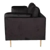 Boom Bank 3 Persoons Velours Zwart.