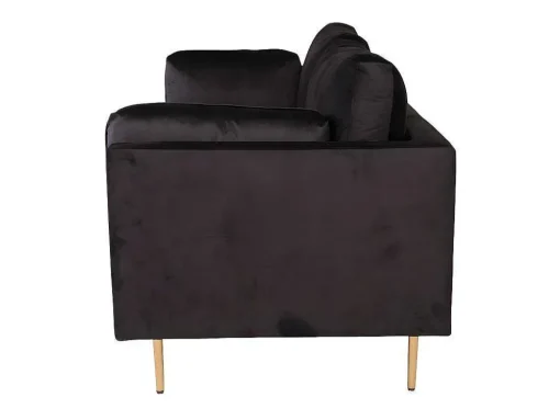 Boom Bank 3 Persoons Velours Zwart.