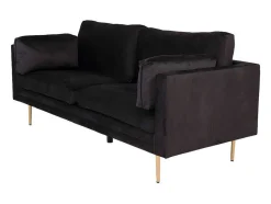 Boom Bank 3 Persoons Velours Zwart.